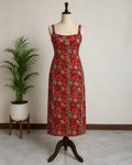 Royal Red Printed Straight Kurti